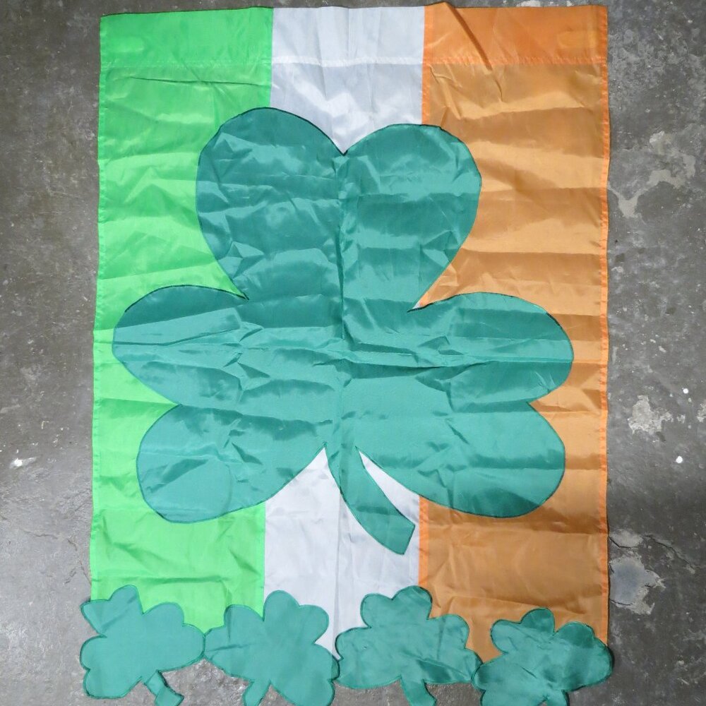 St. Patrick’s Day Irish flag 28"W x 38"Long Decorative Shamrocks